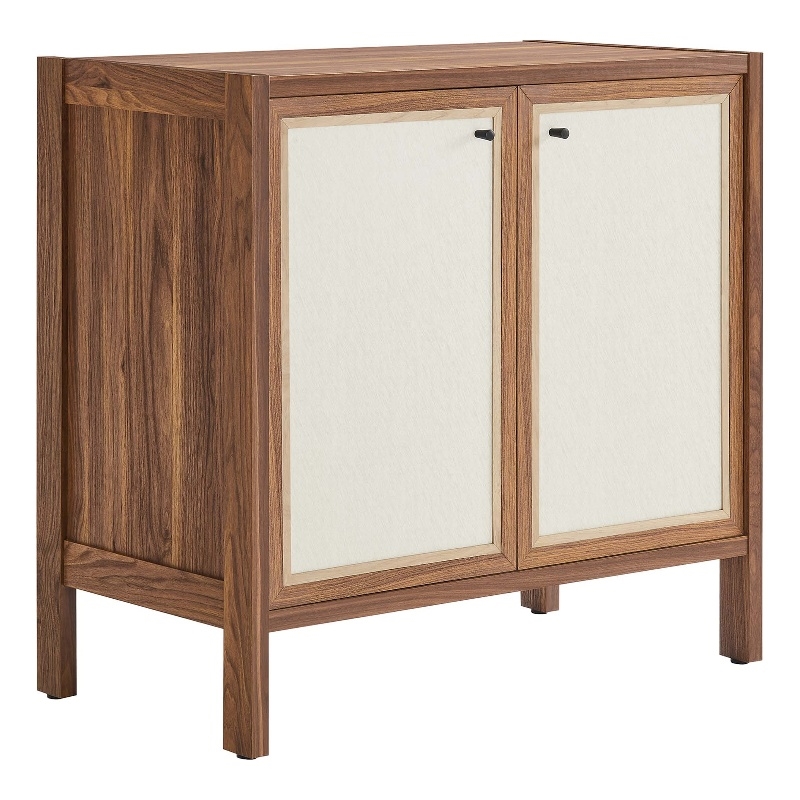 Pemberly Row 33 in Walnut Wood Grain Storage Cabinet with Soft-Close