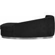 Pemberly Row Black Velvet Chaise with Chrome Base and Modern Design