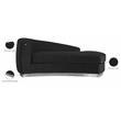 Pemberly Row Black Velvet Chaise with Chrome Base and Modern Design