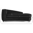 Pemberly Row Black Velvet Chaise with Chrome Base and Modern Design