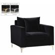 Pemberly Row Black Velvet Accent Chair with Customizable Gold & Chrome Legs