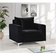 Pemberly Row Black Velvet Accent Chair with Customizable Gold & Chrome Legs
