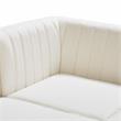 Pemberly Row Cream Velvet Modular Sofa with Deep Channel Tufting