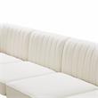 Pemberly Row Cream Velvet Modular Sofa with Deep Channel Tufting
