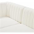 Pemberly Row Cream Velvet Modular Sofa with Deep Channel Tufting
