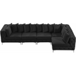 Pemberly Row Black Velvet Modular Sectional with Gold & Chrome Legs