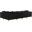 Pemberly Row Black Velvet Modular Sectional with Gold & Chrome Legs