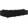 Pemberly Row Black Velvet Modular Sectional with Gold & Chrome Legs