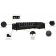 Pemberly Row Black Velvet Modular Sectional with Gold & Chrome Legs