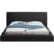 Pemberly Row King Bed in Black Boucle Fabric with Thick Rails
