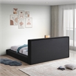 Pemberly Row King Bed in Black Boucle Fabric with Thick Rails