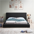 Pemberly Row King Bed in Black Boucle Fabric with Thick Rails