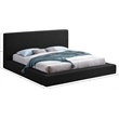 Pemberly Row King Bed in Black Boucle Fabric with Thick Rails