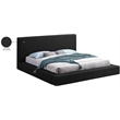 Pemberly Row King Bed in Black Boucle Fabric with Thick Rails