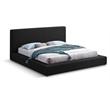 Pemberly Row King Bed in Black Boucle Fabric with Thick Rails