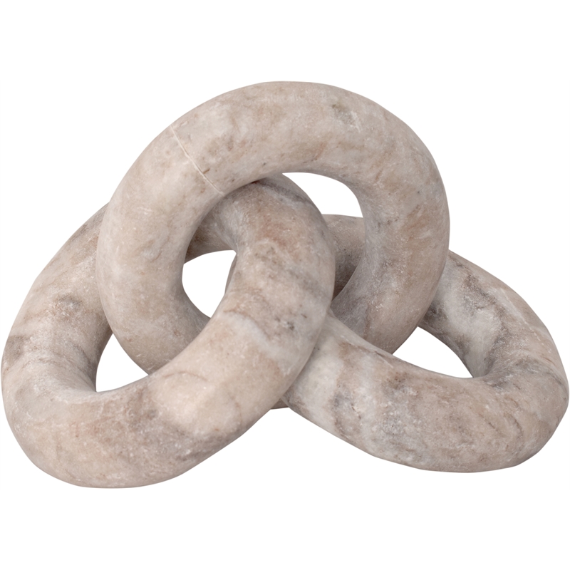 Pemberly Row Carved 3 Link Decorative Chain in Brown Marble