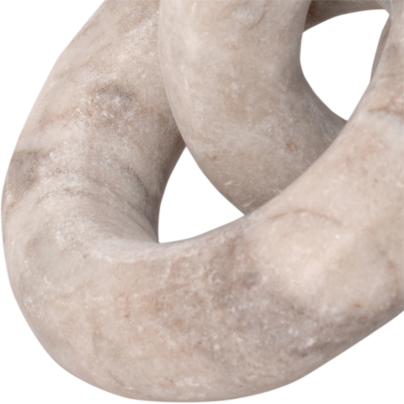 Pemberly Row Carved 3 Link Decorative Chain in Brown Marble