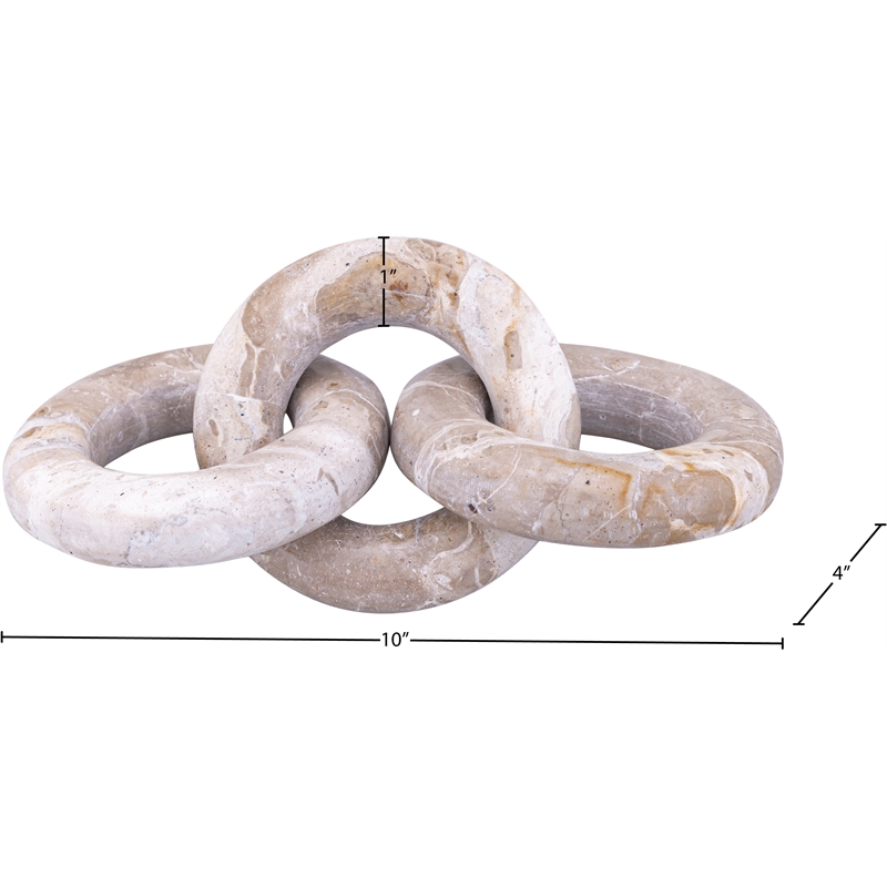 Pemberly Row Carved 3 Link Decorative Chain in Brown Marble