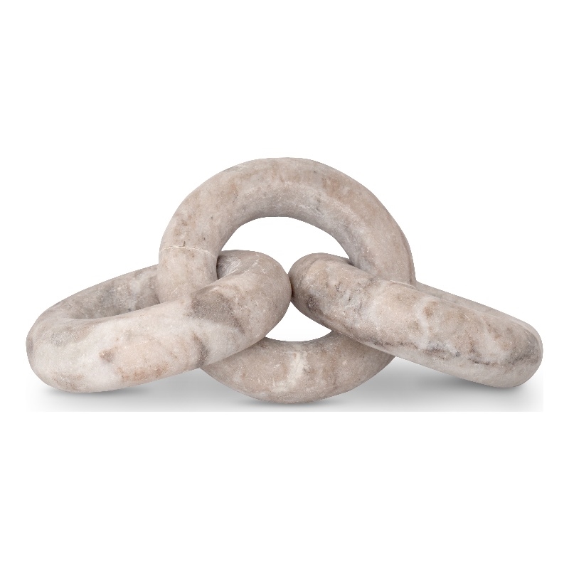 Pemberly Row Carved 3 Link Decorative Chain in Brown Marble