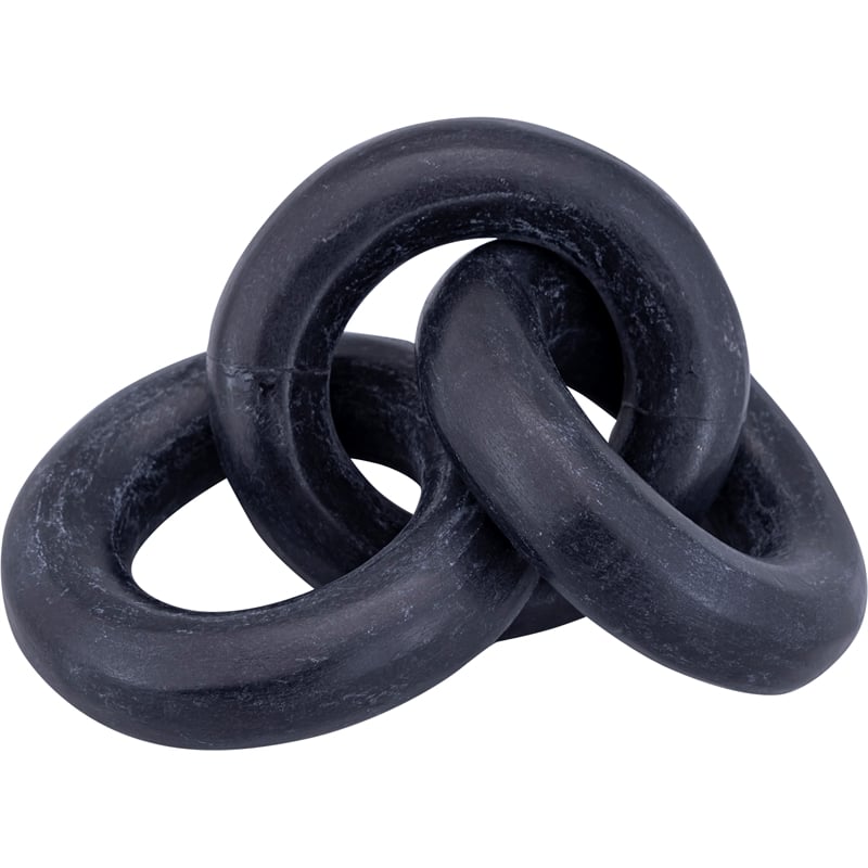 Pemberly Row Carved 3 Link Decorative Chain in Black Marble