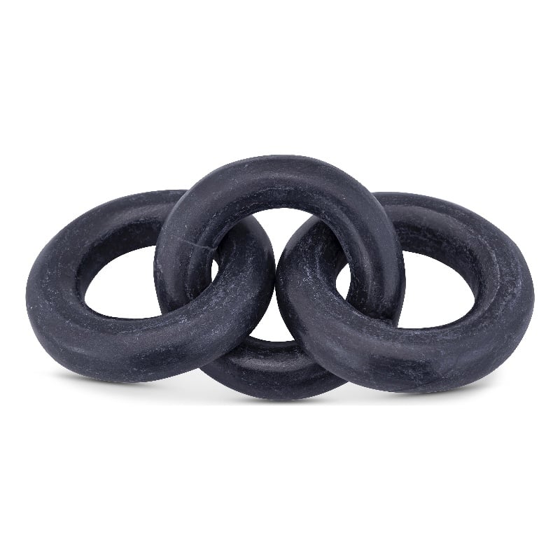 Pemberly Row Carved 3 Link Decorative Chain in Black Marble