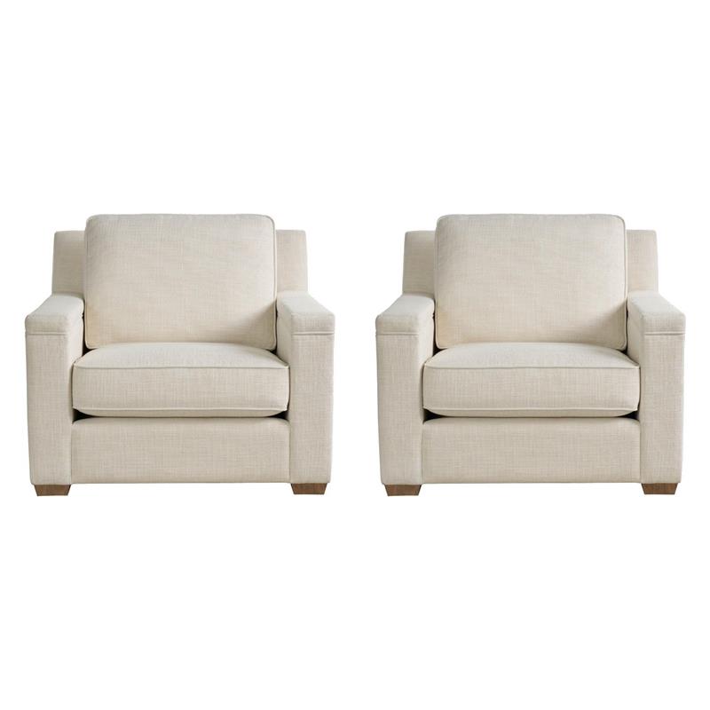 Pemberly Row Set of 2 Contemporary Asbury Oatmeal Upholstered Accent Chairs