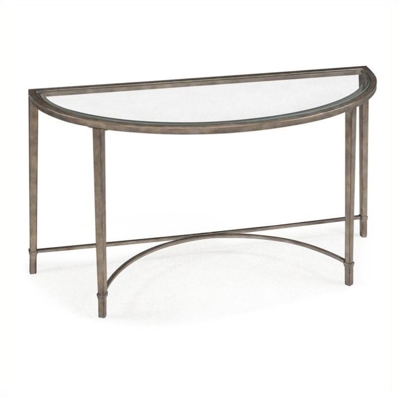 Beaumont Lane Tempered Glass Antique Silver Console Table Rectangular 50