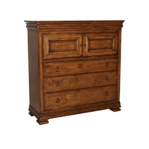 Beaumont Lane Solid Alder Cognac Dressing Chest Rectangular Distressed Finish 54&quot H x 54&quot W x 20&quot D