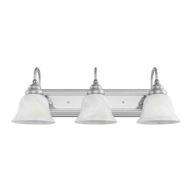 Beaumont Lane 3 Light Bath Light in Brushed Nickel with Chrome Insert