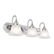 Beaumont Lane 3 Light Bath Light in Brushed Nickel with Chrome Insert
