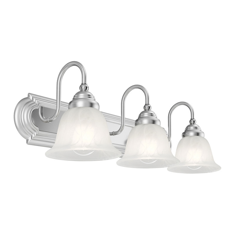 Beaumont Lane 3 Light Bath Light in Brushed Nickel with Chrome Insert