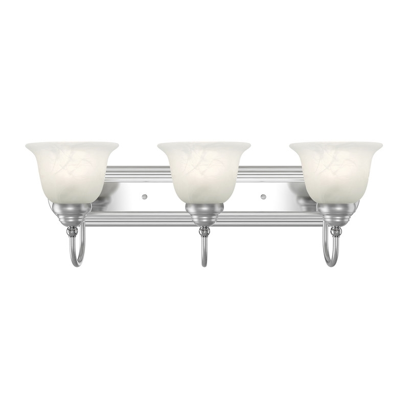 Beaumont Lane 3 Light Bath Light in Brushed Nickel with Chrome Insert