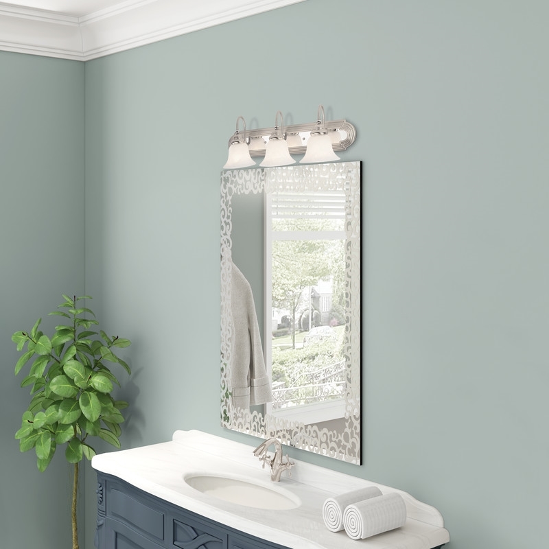 Beaumont Lane 3 Light Bath Light in Brushed Nickel with Chrome Insert