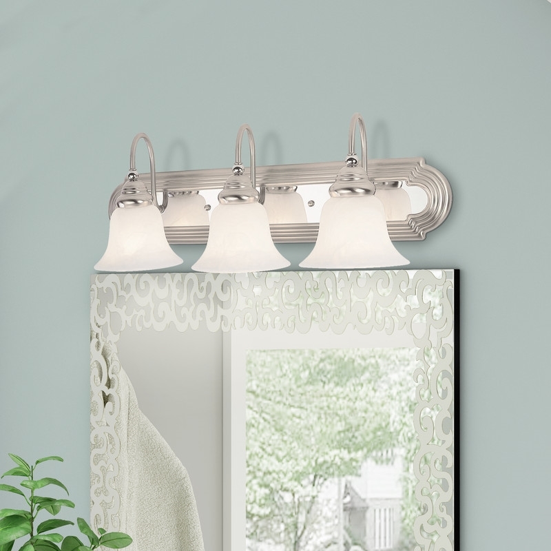 Beaumont Lane 3 Light Bath Light in Brushed Nickel with Chrome Insert
