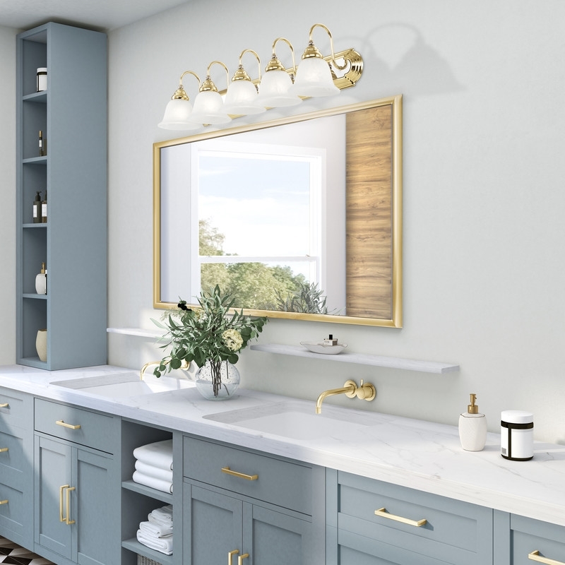 Beaumont Lane 5 Light Bath Light in Polished Brass and Chrome
