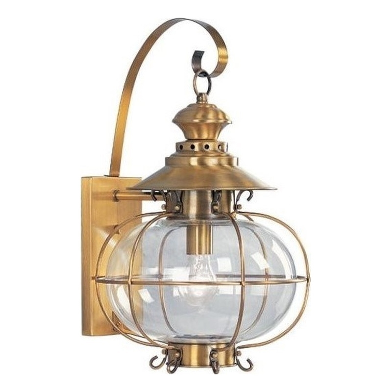 Beaumont Lane Outdoor Wall Lantern in Flemish Brass