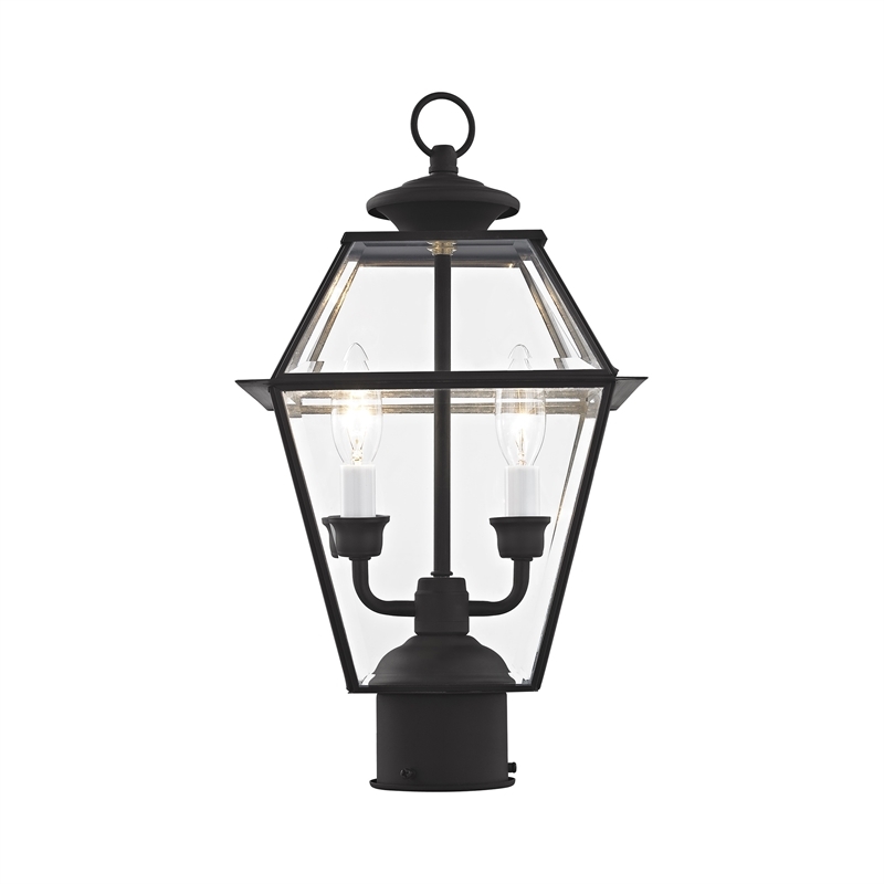 Beaumont Lane 2 Light Outdoor Post Head in Black
