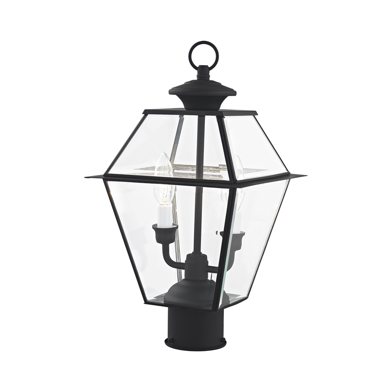 Beaumont Lane 2 Light Outdoor Post Head in Black