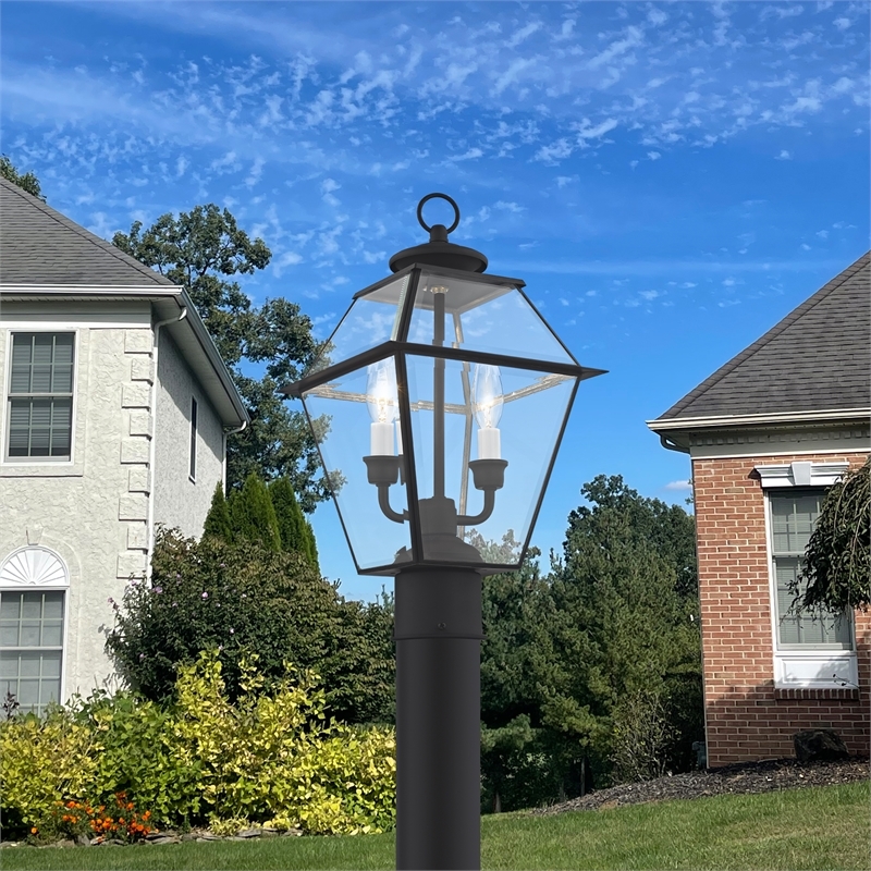 Beaumont Lane 2 Light Outdoor Post Head in Black