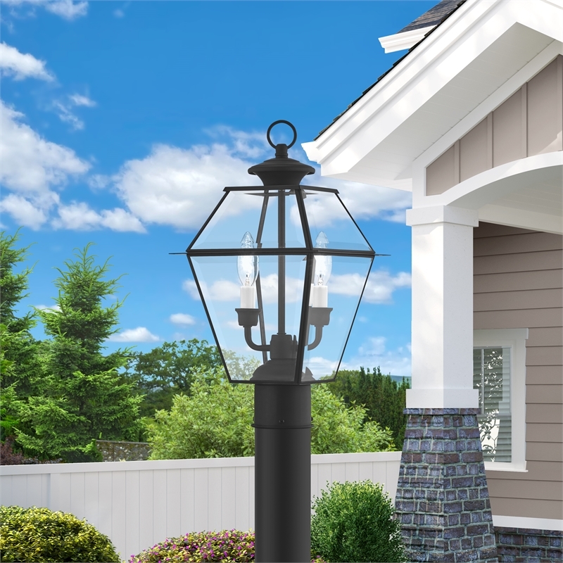 Beaumont Lane 2 Light Outdoor Post Head in Black