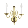 Beaumont Lane 2 Light Wall Sconce in Polished Brass