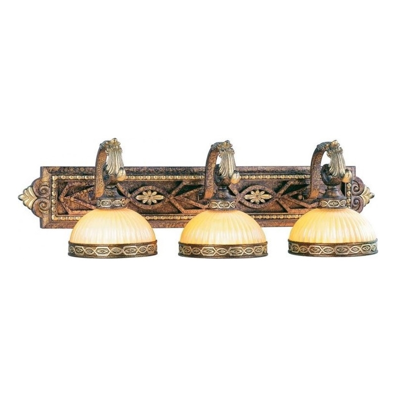 Beaumont Lane 3 Light Bath Light in Palacial Bronze and Gilded Accents