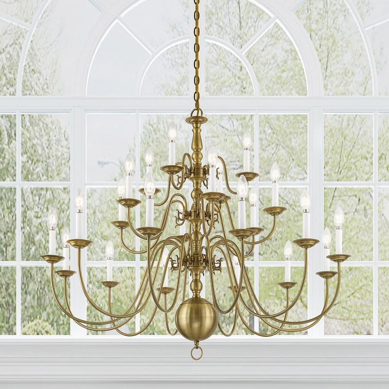 Beaumont Lane 22 Light Chandelier in Antique Brass