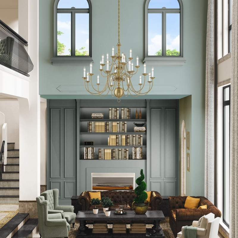 Beaumont Lane 22 Light Chandelier in Antique Brass
