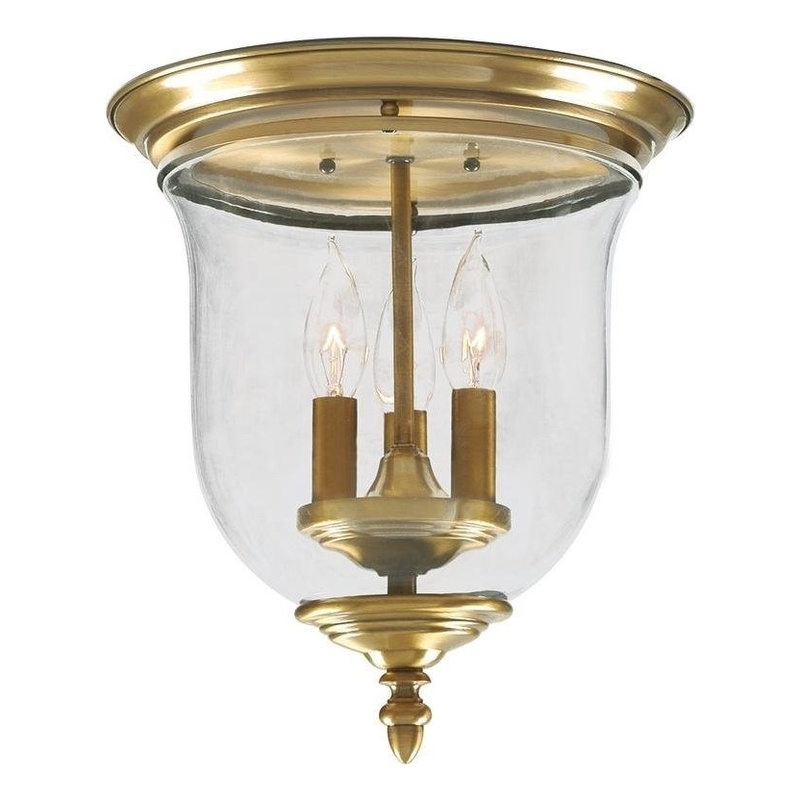 Beaumont Lane 3 Light Ceiling Mount in Antique Brass