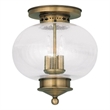 Beaumont Lane 3 Light Ceiling Mount in Antique Brass
