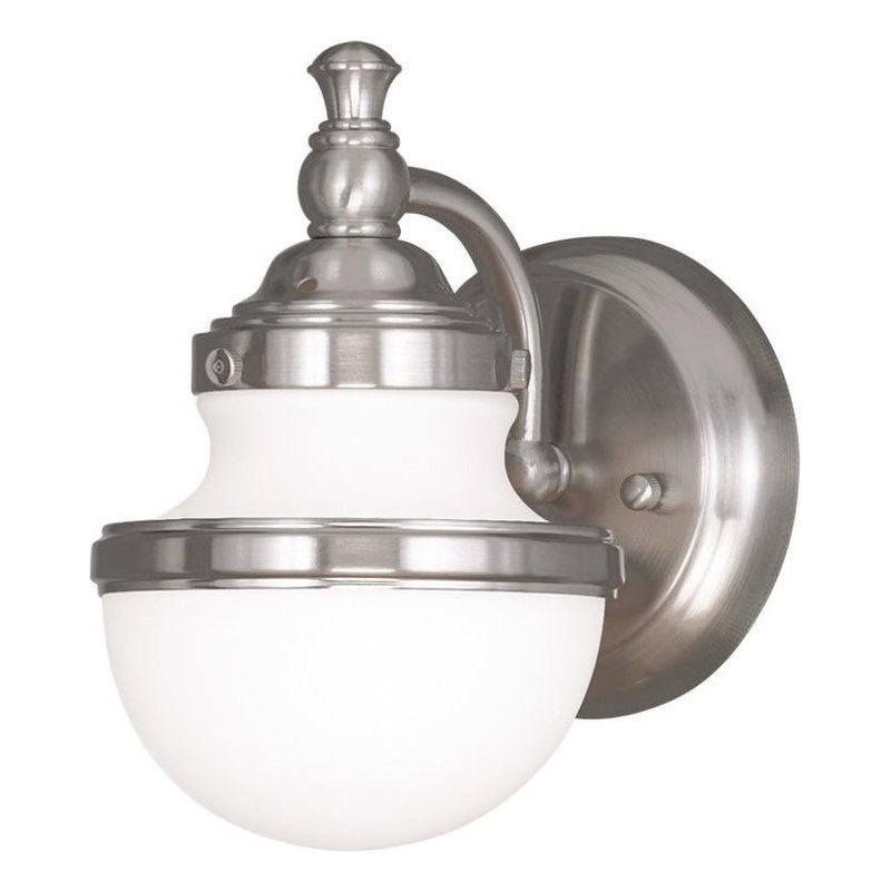 Beaumont Lane Bath Light Wall Sconce in Brushed Nickel
