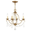 Beaumont Lane 4 Light Mini Chandelier in Antique Gold Leaf