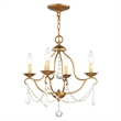 Beaumont Lane 4 Light Mini Chandelier in Antique Gold Leaf