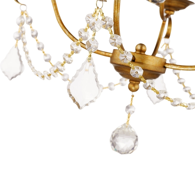 Beaumont Lane 4 Light Mini Chandelier in Antique Gold Leaf